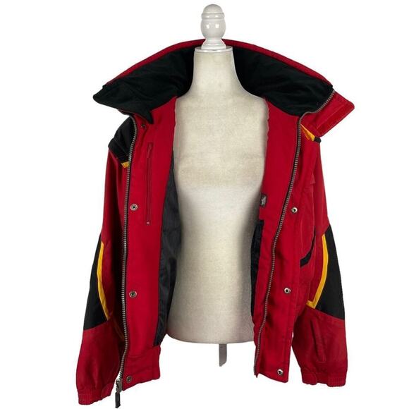 Spyder XT Men's M Thinsulate Winter Snowboard Colorblock Jacket Red Black Yellow - Picture 2 of 16